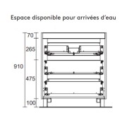 Meuble de salle de bain SPIRIT 600 3 tiroirs métalliques MACCHIATO - SALGAR 103482