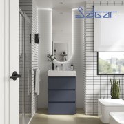 Meuble de salle de bain SPIRIT 600 3 tiroirs métalliques NIGHT BLUE - SALGAR 103492