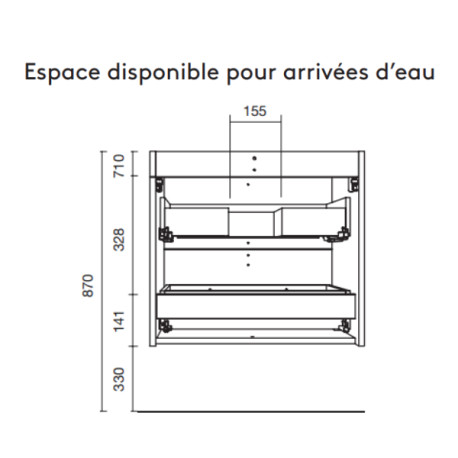 Meuble de salle de bain UNIIQ 600 2 tiroirs anthracite mat - SALGAR 96594