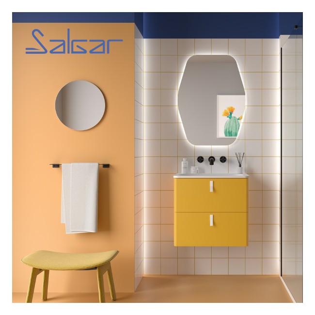 Meuble de salle de bain 2 tiroirs UNIIQ 600 sol - SALGAR 96607