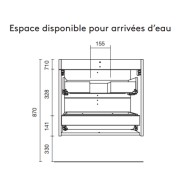 Meuble de salle de bain 2 tiroirs UNIIQ 600 azul altamar - SALGAR 96618