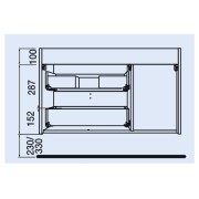 Meuble salle de bain 1 porte 2 tiroirs gauche UNIIQ 1200 TERRACOTA - SALGAR 96647