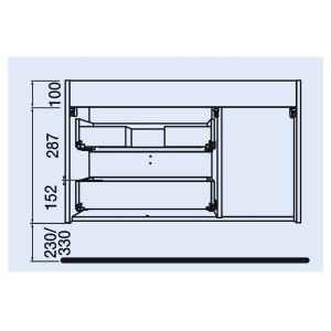 Meuble salle de bain 1 porte 2 tiroirs gauche UNIIQ 1200 TERRACOTA - SALGAR 96647