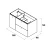 Meuble de salle de bain gauche 1 porte 2 tiroirs UNIIQ 1200 TERRACOTA - SALGAR 96647