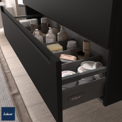 Coquette MONTERREY 1000 1 tiroir métallique BLACK VELVET 997x270x450 mm - SALGAR 96442 