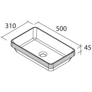Vasque semi-encastrée MAEL solid surface BICOLORE 502x44x301mm - SALGAR 97655 