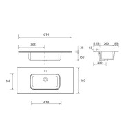 Vasque en porcelaine CONSTANZA 610 BLANCHE - SALGAR 26783