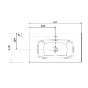 Plan vasque UNIIQ 600 MINERALSOLID Blanc Mat - SALGAR 97058