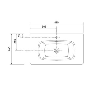 Plan vasque UNIIQ 600 MINERALSOLID Blanc Mat - SALGAR 97058