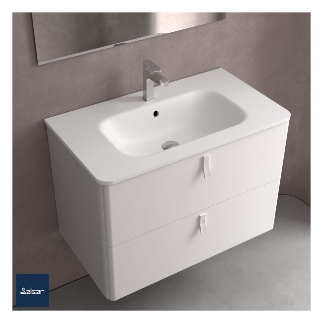 Plan vasque MINERALSOLID UNIIQ 800 Blanc Mat - SALGAR 97059