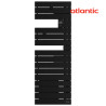 Sèche-serviettes étroit soufflant ATLANTIC - NEFERTITI mat à gauche 1500W (500W+1000W) 850087