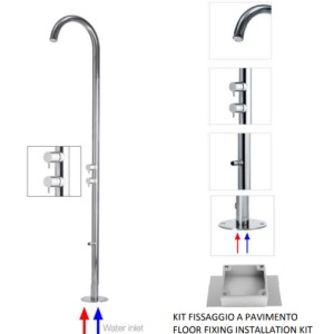 Colonne de douche extérieure à 2 mitigeur chromé Pool - Bossini L00360030