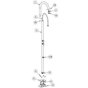 Colonne de douche extérieure à 2 mitigeur chromé Pool - Bossini L00360030