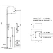 Colonne de douche extérieure à 2 mitigeur chromé Pool - Bossini L00360030