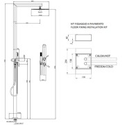 Colonne de douche extérieure à mitigeur double progressif chromé NEK - Bossini L00379030