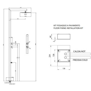 Colonne de douche extérieure à mitigeur double progressif chromé NEK - Bossini L00381030