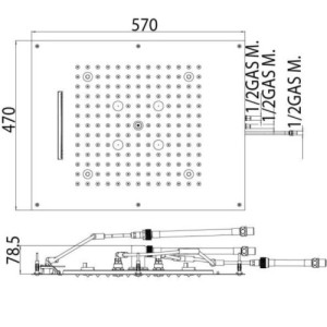 Plafond de douche 3 jets LED chromé Dream - BOSSINI H389400030