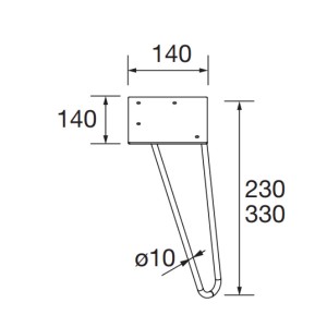 Jeu de 2 pieds 300 mm UNIIQ Noir - Salgar 24714