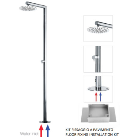 Colonne de douche extérieure à mitigeur progressif chromé Nek - Bossini L00385030