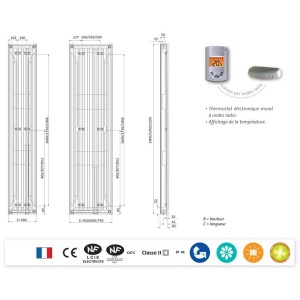 Radiateur vertical FINIMETAL Fluide caloporteur YALI V