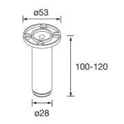 Ensemble de 4 pieds 100 mm Chrome - SALGAR 97251