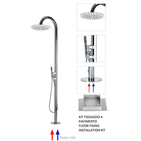 Colonne de douche extérieure à mitigeur double progressif chromé Tetis - Bossini L00388030