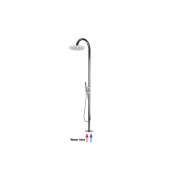 Colonne de douche extérieure à mitigeur double progressif chromé Tetis - Bossini L00388030