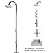 Colonne de douche extérieure à mitigeur double progressif chromé Tetis - Bossini L00389030