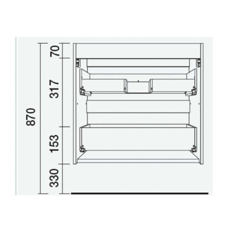 Meuble salle de bain 2 tiroirs FUSSION LINE 700 blanc brillant - SALGAR 96688