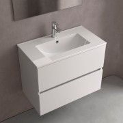 Meuble salle de bain 2 tiroirs FUSSION LINE 700 blanc brillant - SALGAR 96688