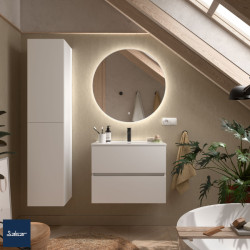 Meuble salle de bain 2 tiroirs FUSSION LINE 700 WHITE COTTON - SALGAR 96689