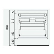 Meuble de salle de bain 2 tiroirs FUSSION LINE 700 BLACK VELVET - SALGAR 96694