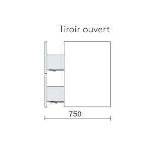 Meuble de salle de bain 2 tiroirs FUSSION LINE 700 chêne naturel - SALGAR 96695