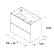 Meuble de salle de bain 2 tiroirs FUSSION LINE 500 chêne naturel - SALGAR 96680