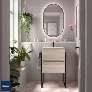 Meuble de salle de bain 2 tiroirs FUSSION LINE 500 chêne naturel - SALGAR 96680