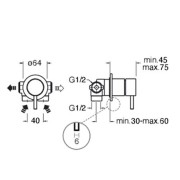 Mitigeur douche Triverde Encastré Triverde vieux bronze  - CRISTINA ONDYNA TV63893
