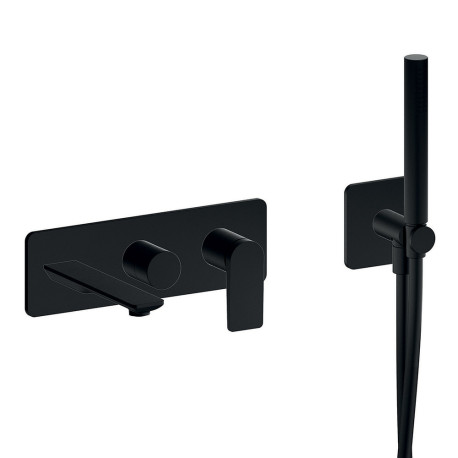 Façade encastrée bain douche 2 sorties black mat - CRISTINA ONDYNA BA10213 