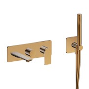 Façade encastrée bain douche 2 sortiesor rose brosse - CRISTINA ONDYNA BA10234P 