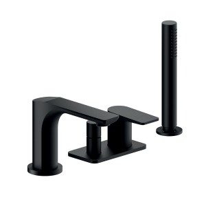 Mitigeur bain-douche 4 trous sur gorge black mat - CRISTINA ONDYNA BA18113 