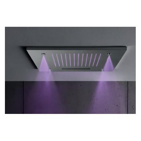 Ciel de pluie carrée 50 cm avec cascade et brumisateur Chromothérapie HYDROTHERAPIE - CRISTINA ONDYNA TT50051