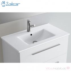 Ensemble meuble de salle de bain NOJA 600mm 2 portes CHÊNE ETERNITY avec  Vasque porcelaine - SALGAR 84968 - Vita Habitat