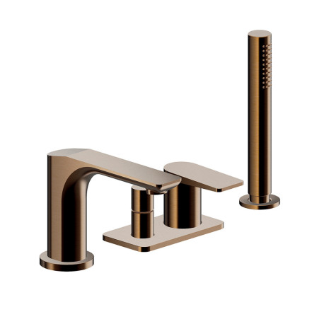 Mitigeur bain-douche 4 trous sur gorgeor rose brosse - CRISTINA ONDYNA BA18134P 