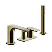 Mitigeur bain-douche 4 trous sur gorge or brosse - CRISTINA ONDYNA BA18196P 