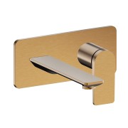 Façade mitigeur lavabo encastré bec 185 mm or rose brosse - CRISTINA ONDYNA BA25634P 