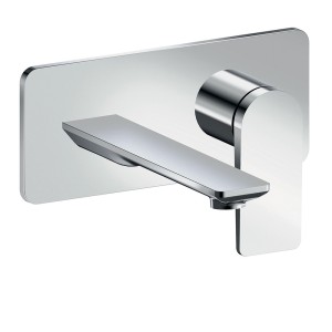 Façade mitigeur lavabo encastré ac plaque bec 185 mm chromé - CRISTINA ONDYNA BA25651 