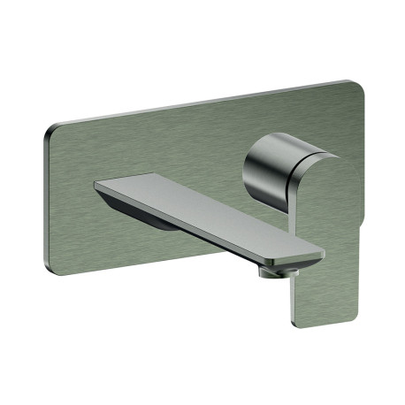 Façade mitigeur lavabo encastré bec 185 mm chrome noir bross - CRISTINA ONDYNA BA25675 