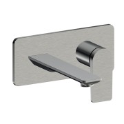 Façade mitigeur lavabo encastré bec de 185 mm metal brosse - CRISTINA ONDYNA BA25677 