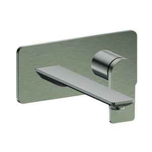 Façade mitigeur lavabo encastré bec 225 mm chrome noir bross - CRISTINA ONDYNA BA25875 