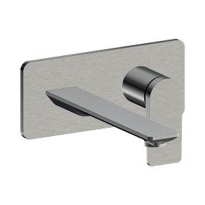 Façade mitigeur lavabo encastré bec de 225 mm metal brosse - CRISTINA ONDYNA BA25877 