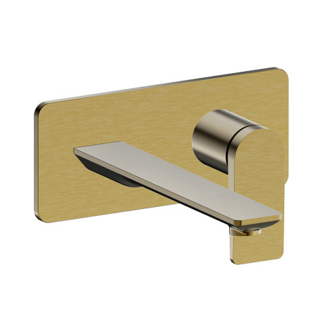 Façade mitigeur lavabo encastré bec de 225 mm or brosse - CRISTINA ONDYNA BA25896P 